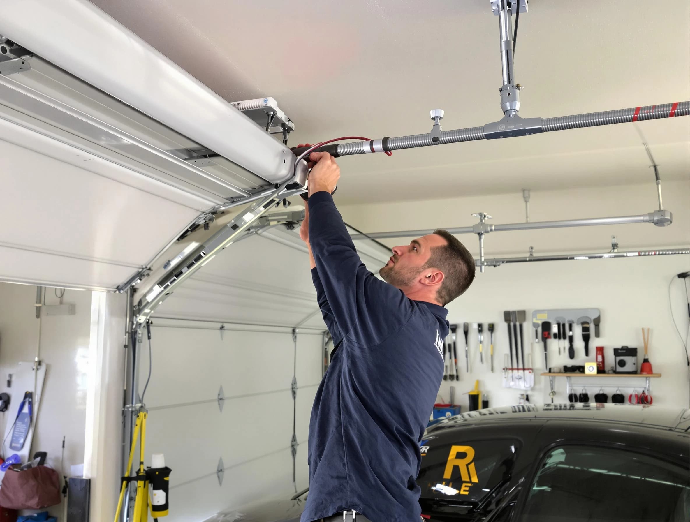 Bethany Garage Door Repair technician performing garage door cable repair in Bethany