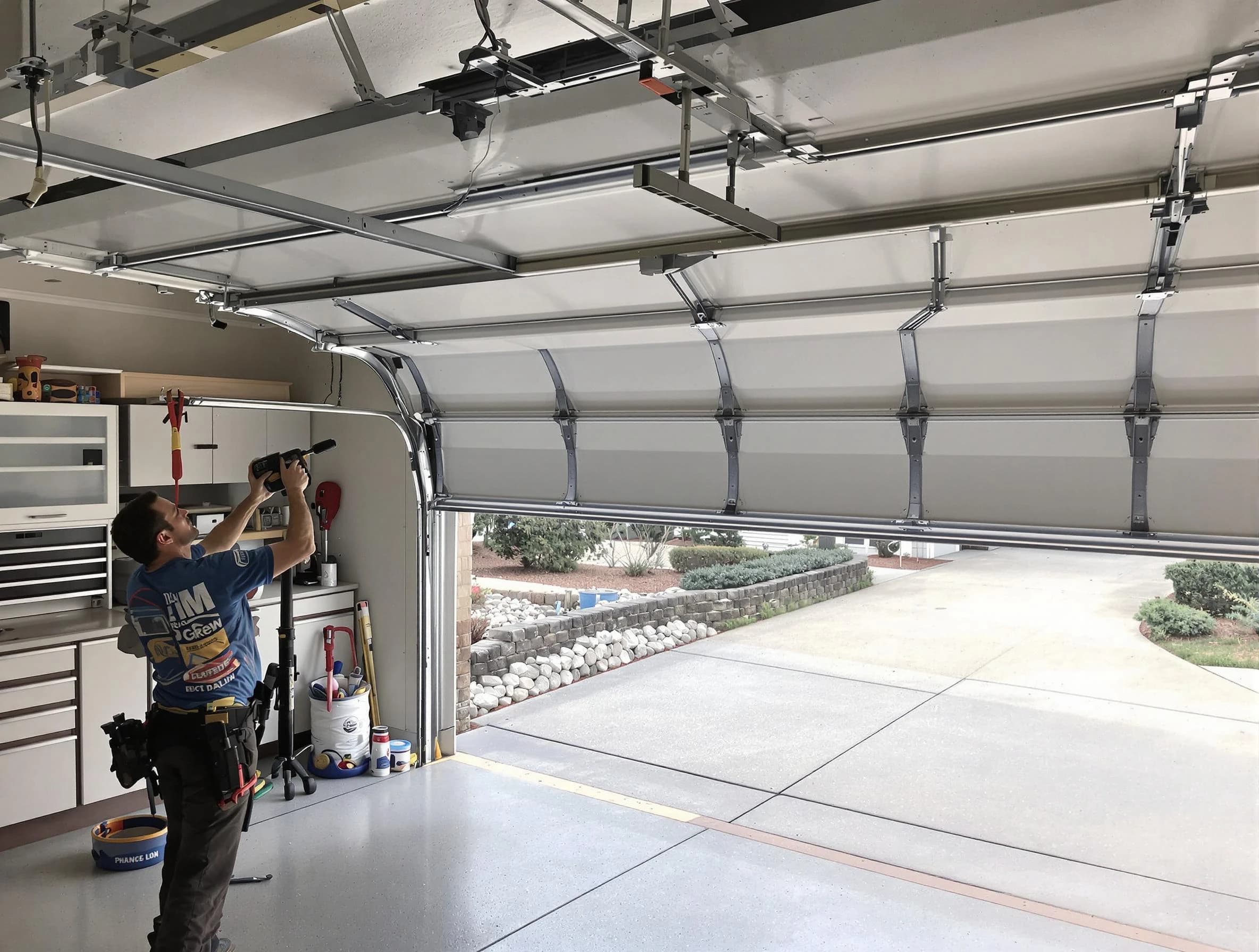 Garage door track repair service by Bethany Garage Door Repair in Bethany