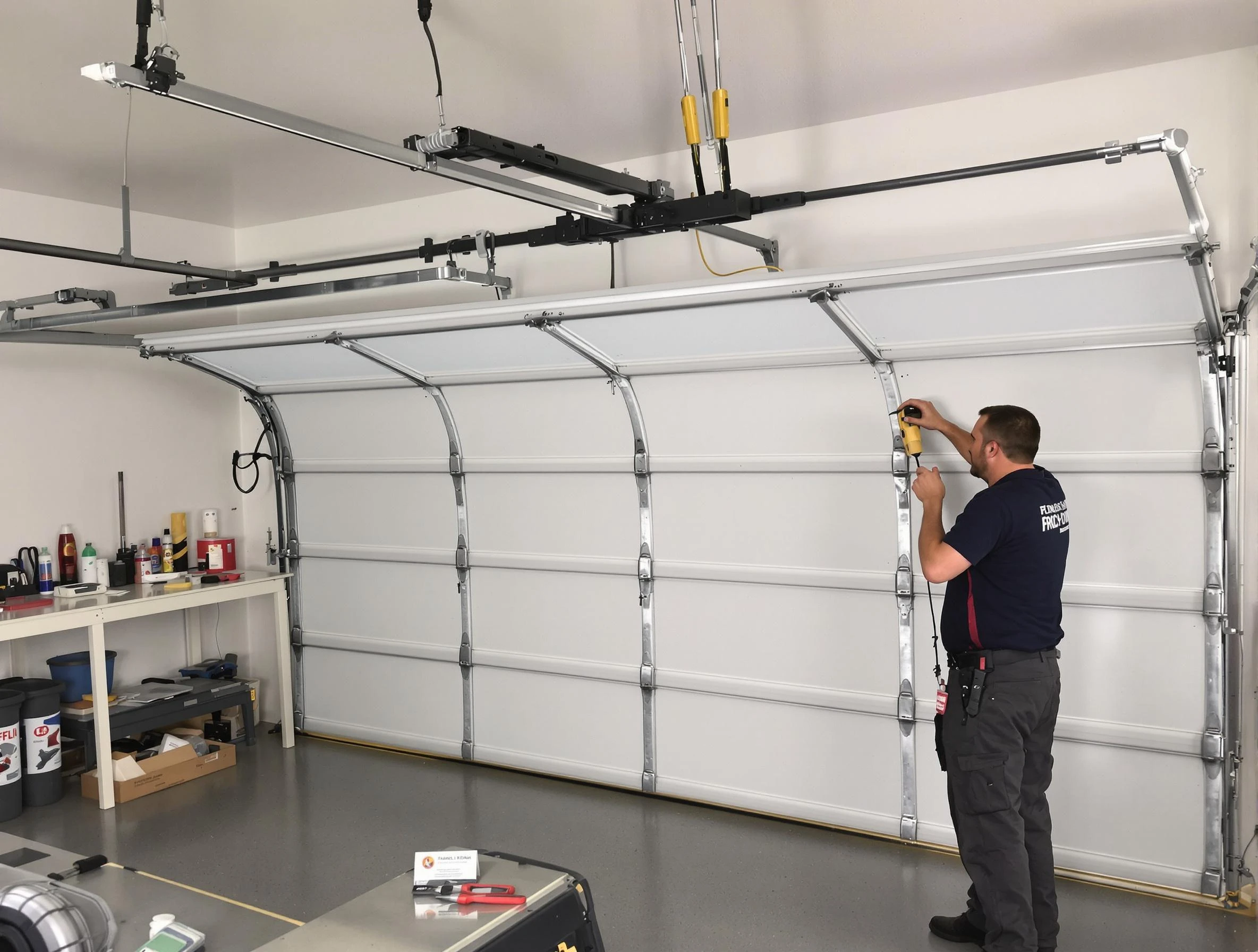 Bethany Garage Door Repair certified technician performing overhead door system repair in Bethany