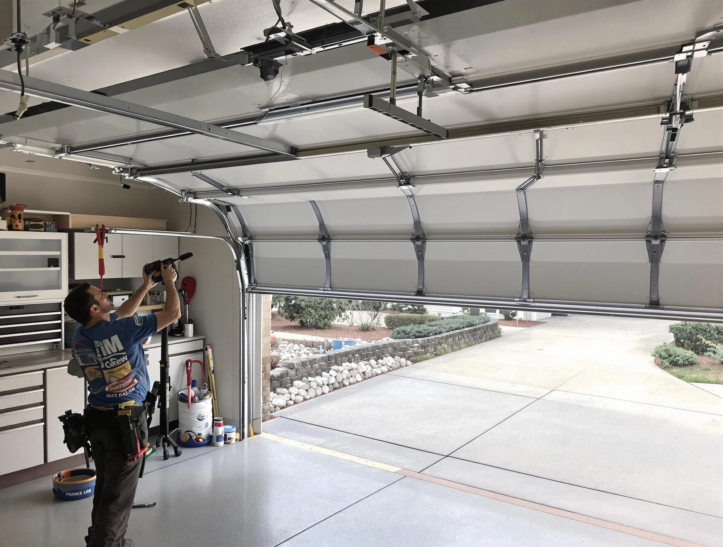 Garage door track repair service by Bethany Garage Door Repair in Bethany